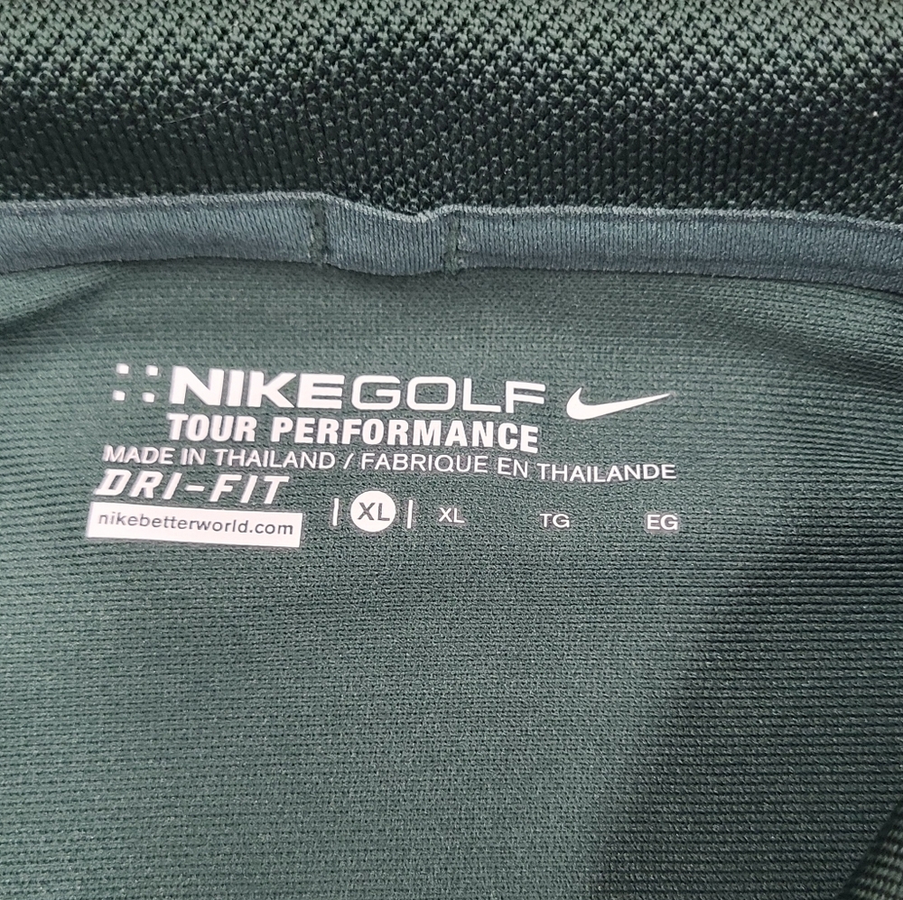 Baylor University Nike DRI-FIT Tour Performance Polo Golf Shirt Size XL Green - Picture 4 of 12